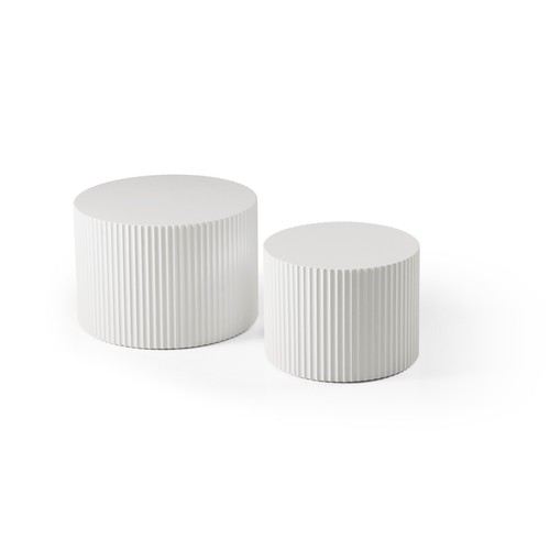 White round nesting - white,